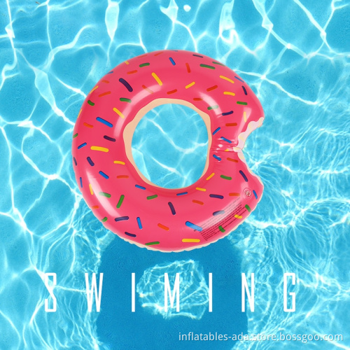 Pink and Brown donuts thickened with environmentally friendly PVC material adult children inflatable water swimming rings